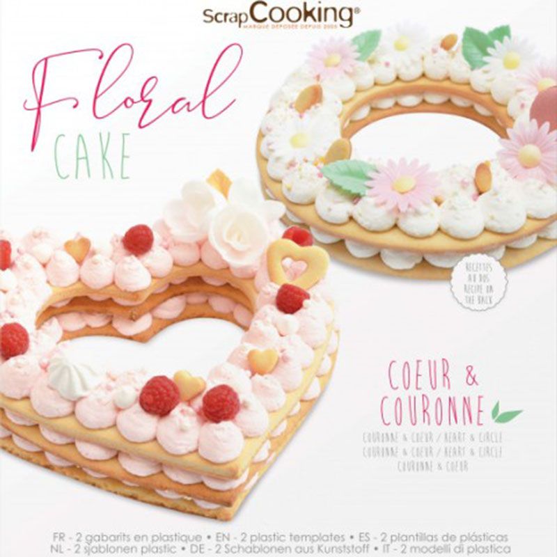 Kuchen Floral Cake Schablonen Herz und Krone Set